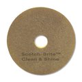Scotch-Brite Clean and Shine Pad, 17" Diameter, Yellow/Gold, PK5 09544